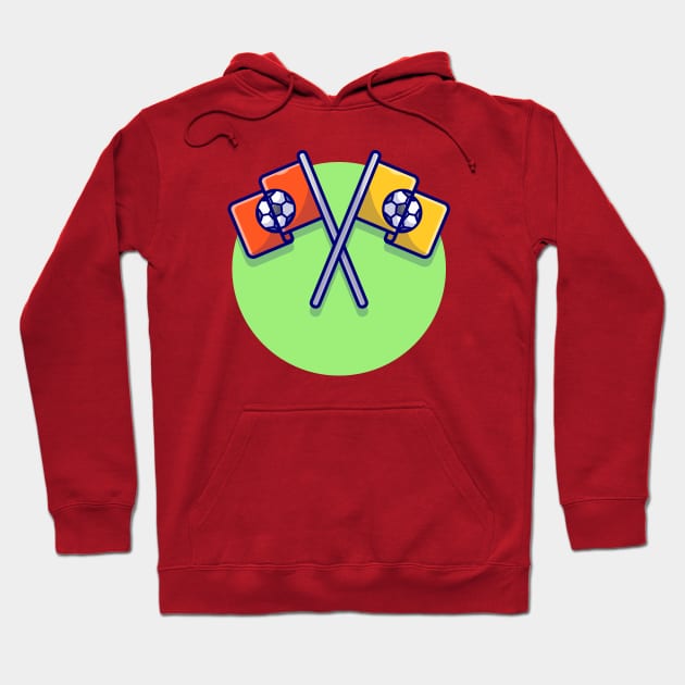 Soccer Flags Cross Cartoon Vector Icon Illustration Hoodie by Catalyst Labs